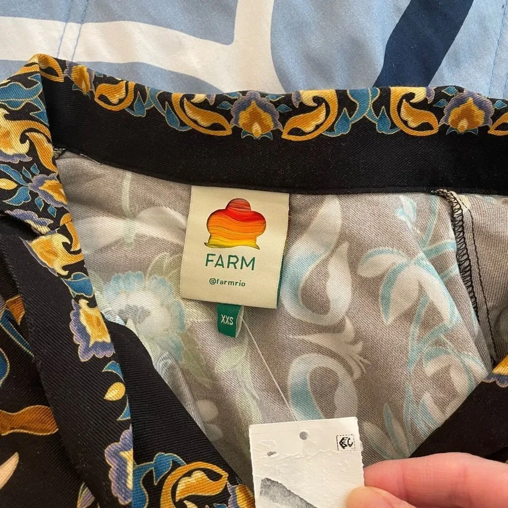 NWOT Farm Rio Winter Garden Mini Dress Winter Garden Cream Women XXS(MSRP$260) - Picture 11 of 14